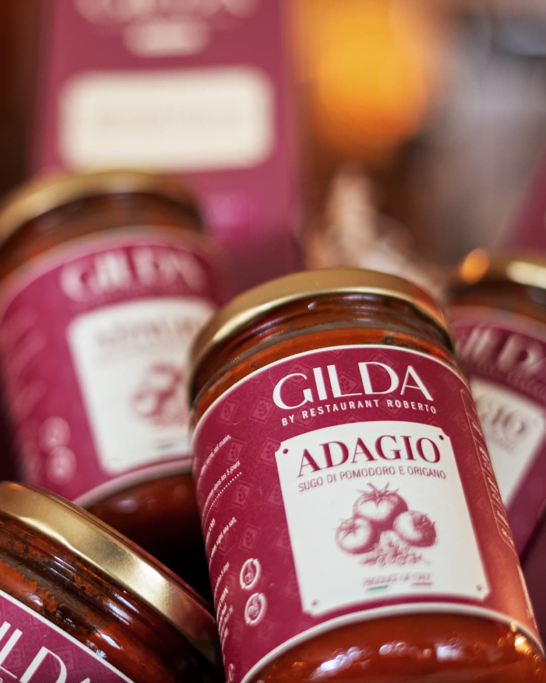 Gilda Adagio, sugo di pomodoro e origano, en bocal