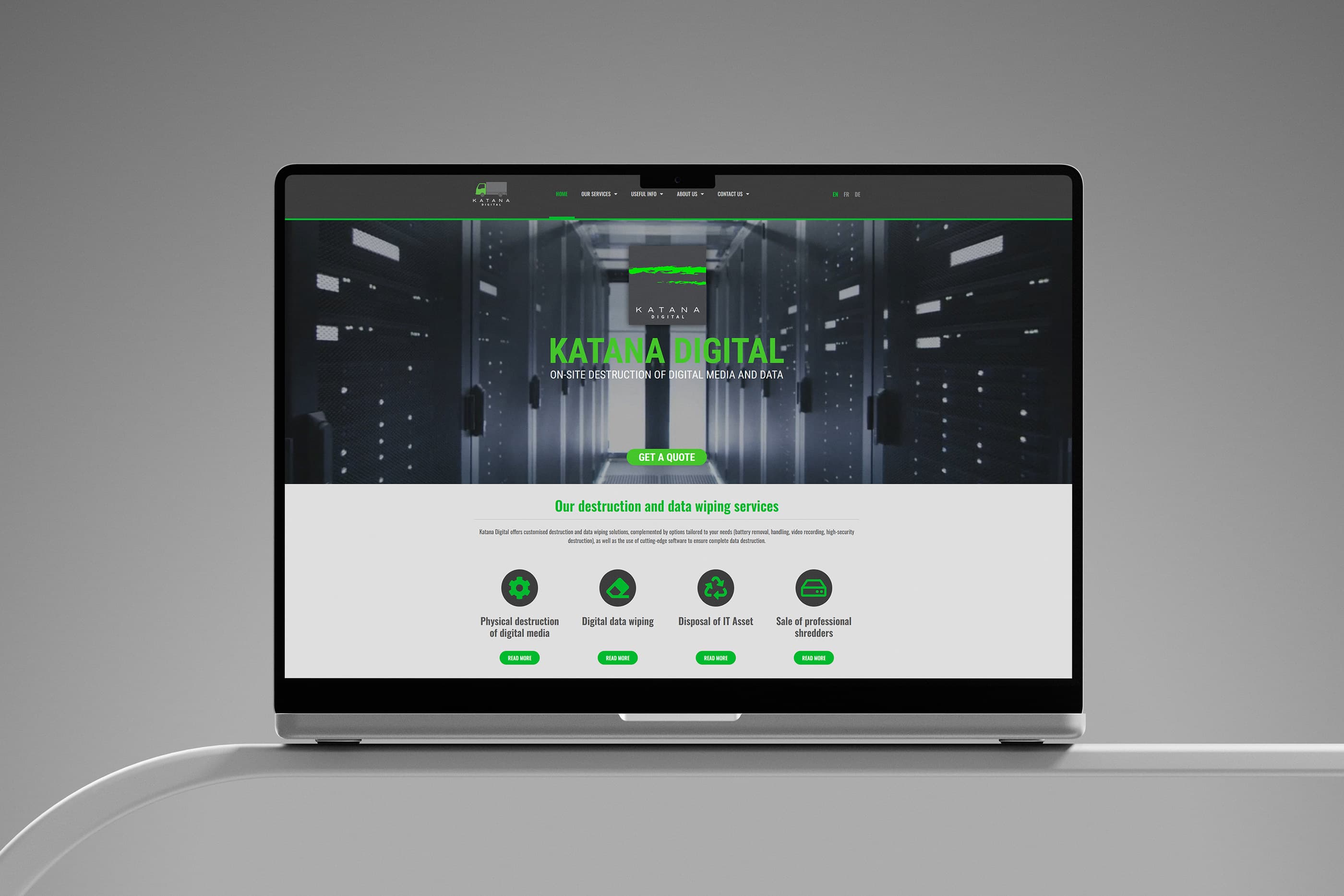 Le site Katana Digital : destruction sur site de supports numériques et de données